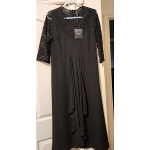 New JustFashionNow Midi Length Dress Formal Black Size XL